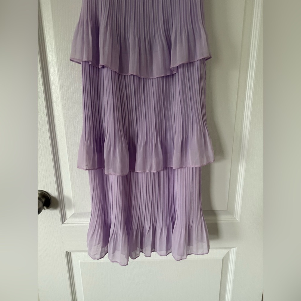 Lavender Ruffle Tiered Strapless Midi Dress - Size Small - Picture 8 of 9